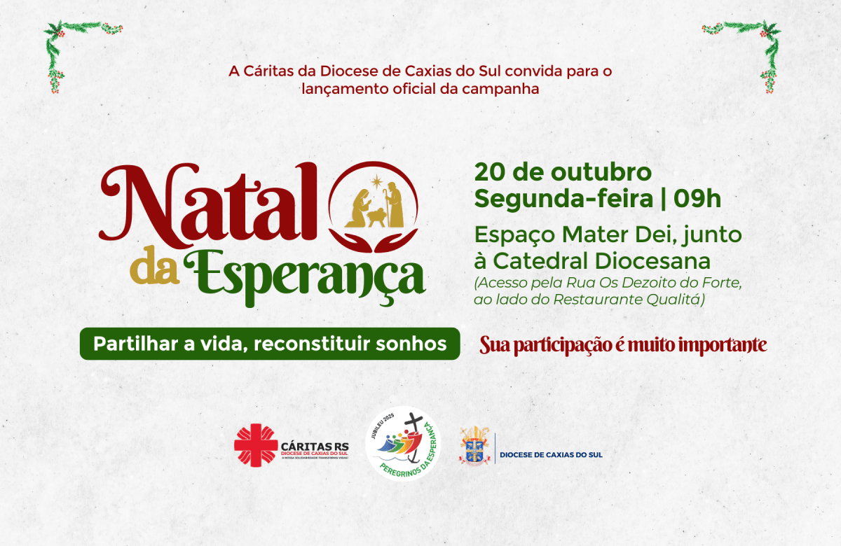 Foto de capa da notícia Cáritas da Diocese de Caxias do Sul convida para o lançamento da campanha Natal da Esperança