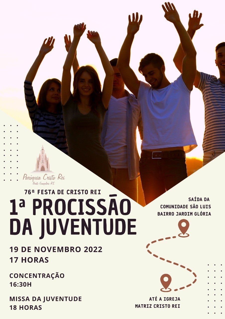 Paróquia Cristo Rei prepara 1ª Procissão da Juventude, na programação 76ª Festa de Cristo Rei