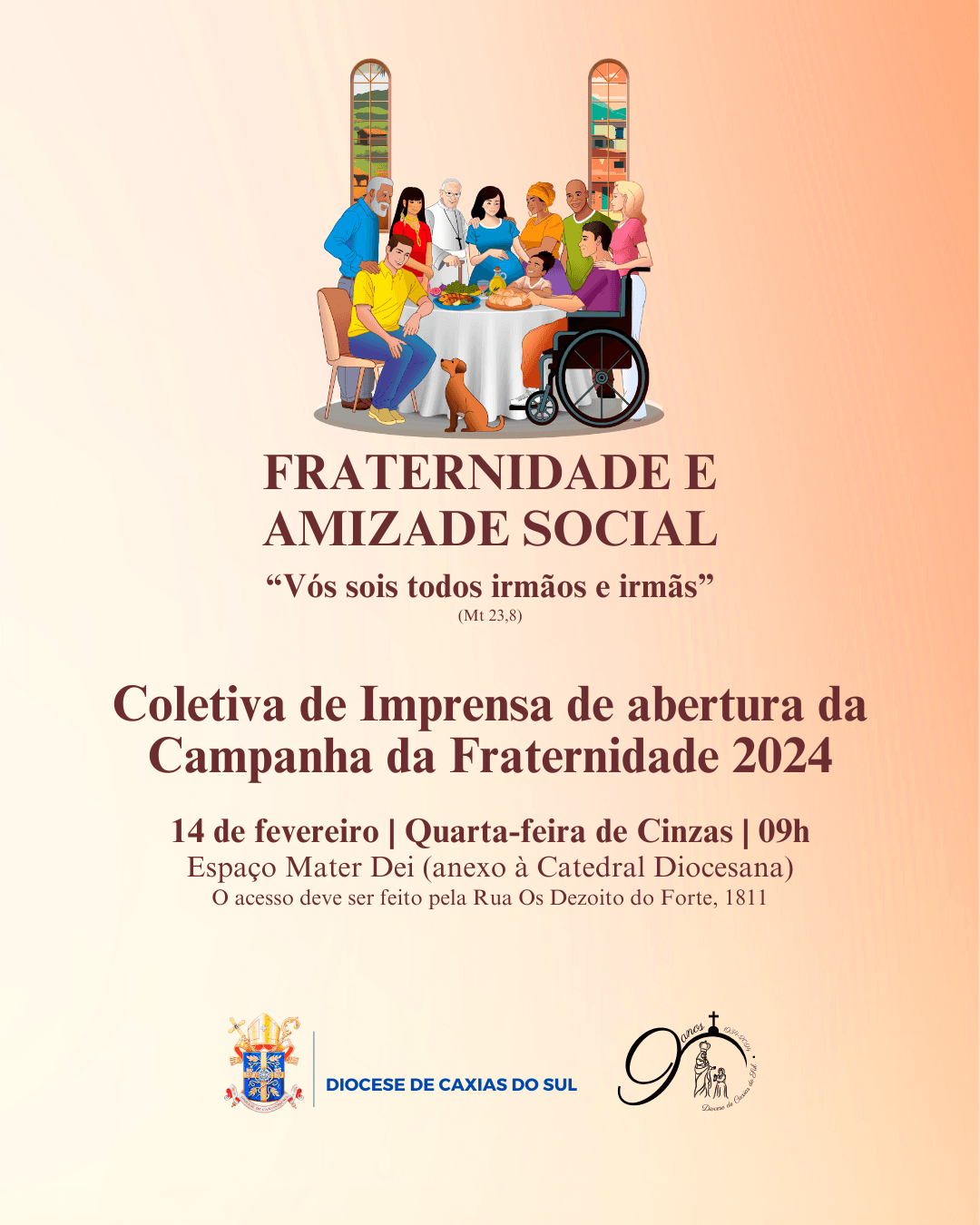 Convite para a Coletiva de Imprensa de abertura da Campanha da Fraternidade 2024