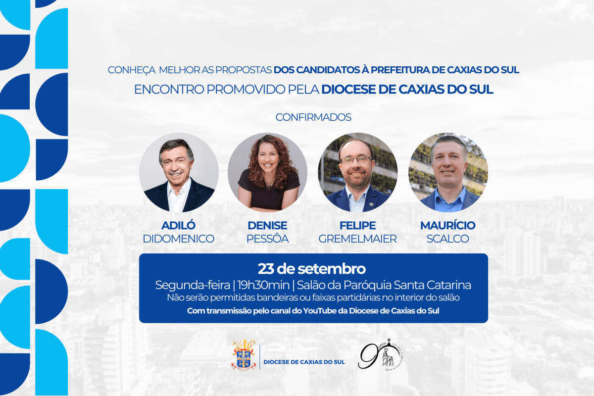 Diocese de Caxias do Sul promove encontro com os candidatos a prefeito de Caxias