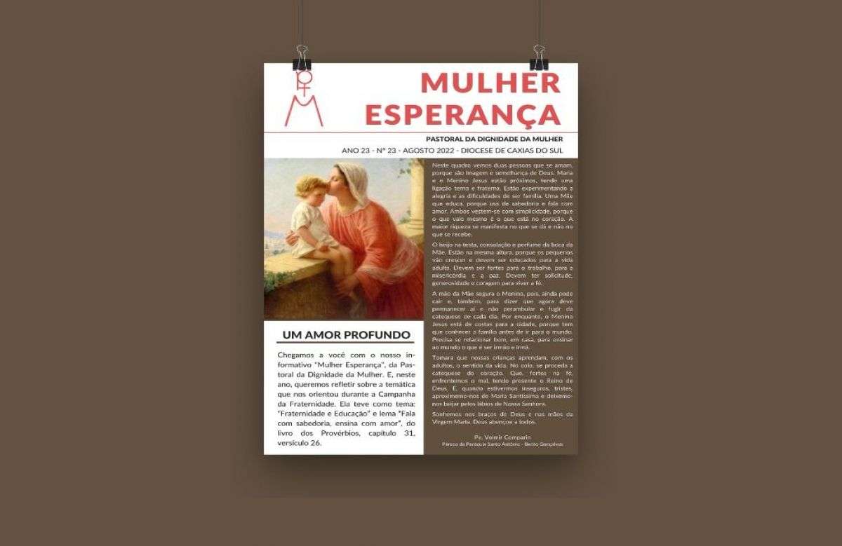 Foto de capa da notícia Pastoral da Dignidade da Mulher da Diocese de Caxias do Sul lança informativo 2022